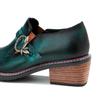 Johnature Zapatos de tacón de cuero genuino para mujer, zapatos de primavera Retro con punta redonda, Color sólido, hechos a mano, zapatos de ocio Silp-on