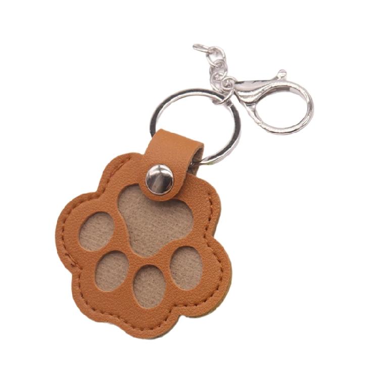 PU Leather Pet Hair Memorial Keychain Space Saving Hair Preservation Multifunctional Designs Portable Accessory