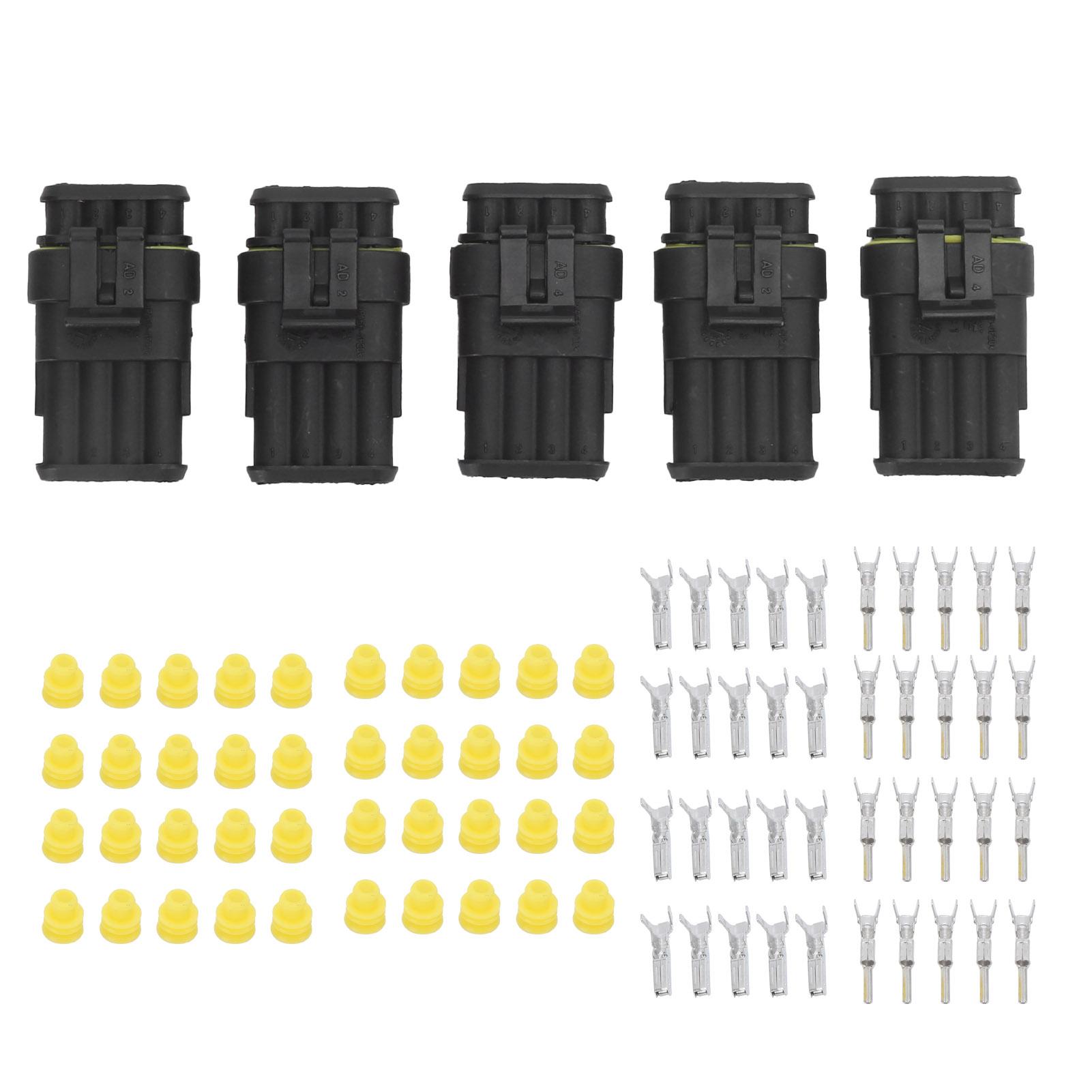

5pcs 4Pin Electrical Wire Connector Waterproof Tight Sealed Plug for Car Truck Motorcycle Boats
