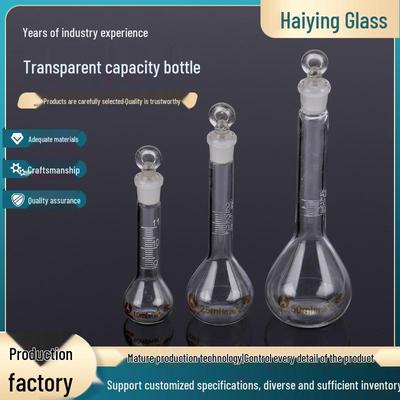 Mehrfachspezifikations-Messkolben aus transparentem Glas mit Stopfen, 5 ml & 10 ml