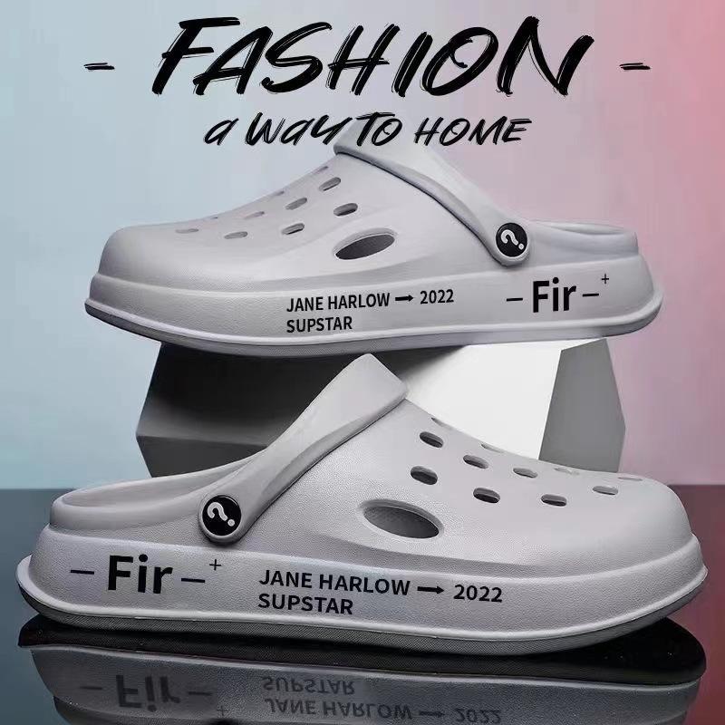 Baotou Shoes Slippers New Non-slip Thick-soled Casual Outer Wear Beach Soft-soled Nurse Men's Hole Shoes