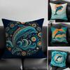 Animal Dolphin Cushion Cover Natural Linen Pillowcase Set AllinOne Decor for Sofa Bedroom Chair