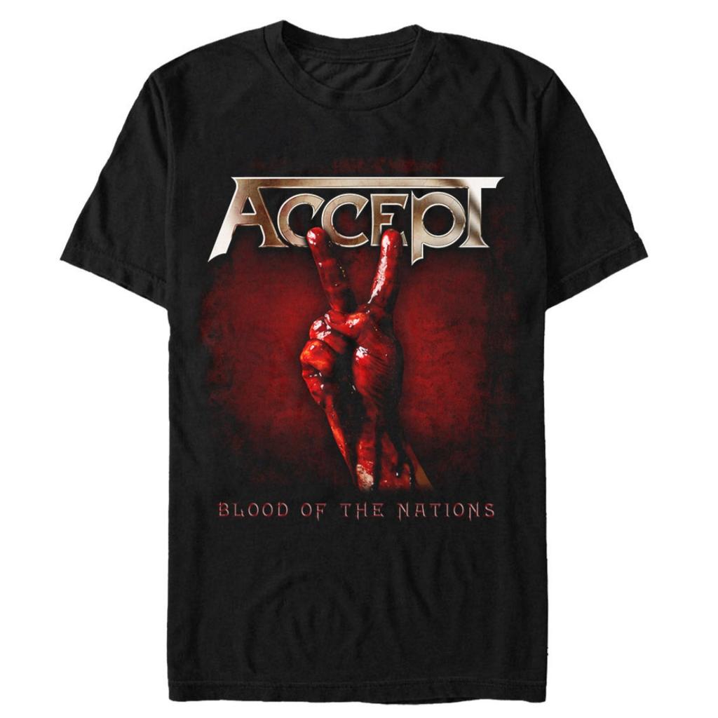 Accept Cotton Band Shirt Unisex Summer Short Sleeve Fashion Brand Tee Luxury Casual Vintage