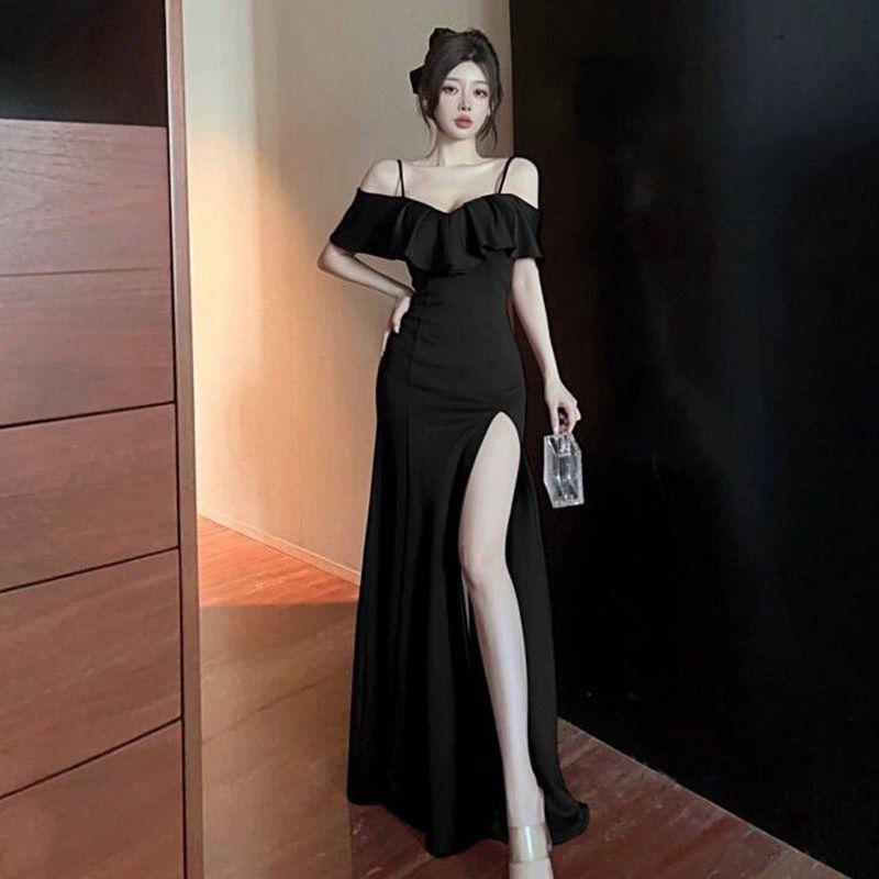 Sexy evening dress skirt women's new banquet light luxury niche high-end temperament celebrity noble annual meeting host