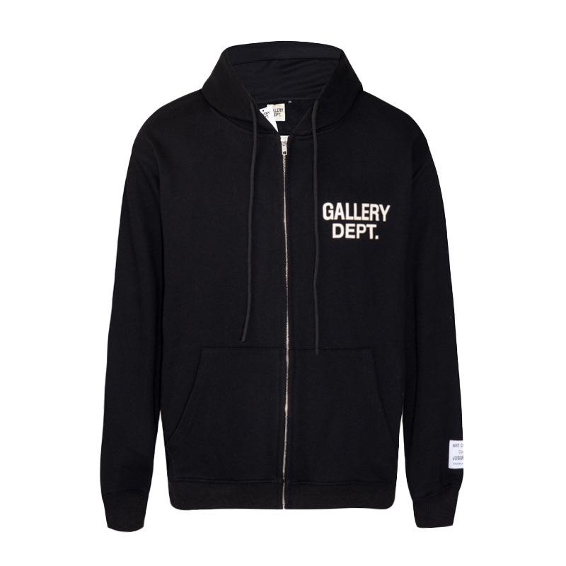 Unisex Zipper Hoodie with Logo Slogan Print by Gallery Dept