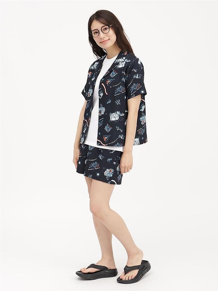 The North Face Short Sleeve Aloha Vented UV TNF Botanical Size S Women's Shirt, Lightweight, Water-Repellent, Anti-Static, Protection, Green,