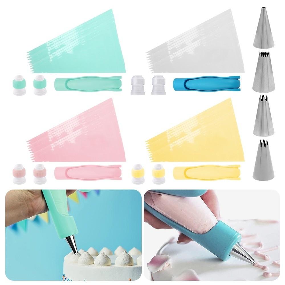 17 pcs/Set Reusable Cake Decorating Tool Set with Nozzle Tips with Piping Spout Baking Tool Kit with Piping Bag
