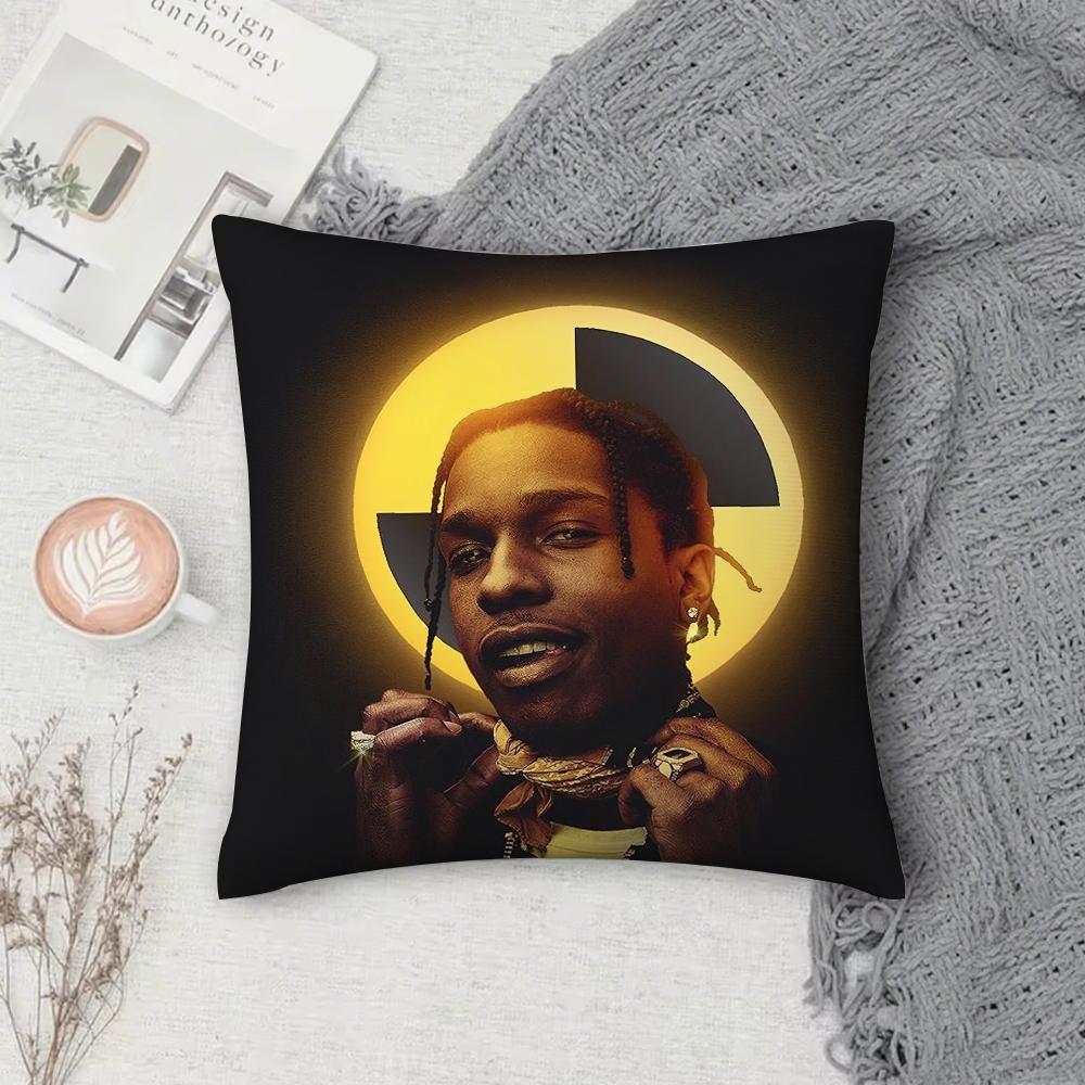 Rapper A-ASAP R-Rocky Testing Pillow Case Square Double-Sided Printing Short Plush Sofa Cushion Cover Bedside Pillow