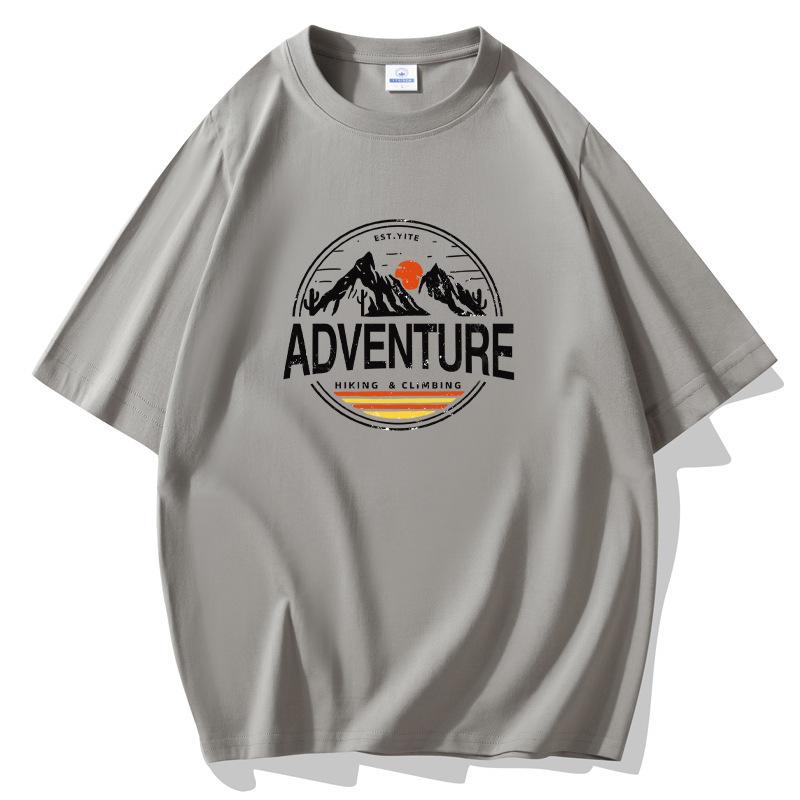 S-5XL Męski luźny T-shirt z krótkim rękawem Sunset 100% bawełna