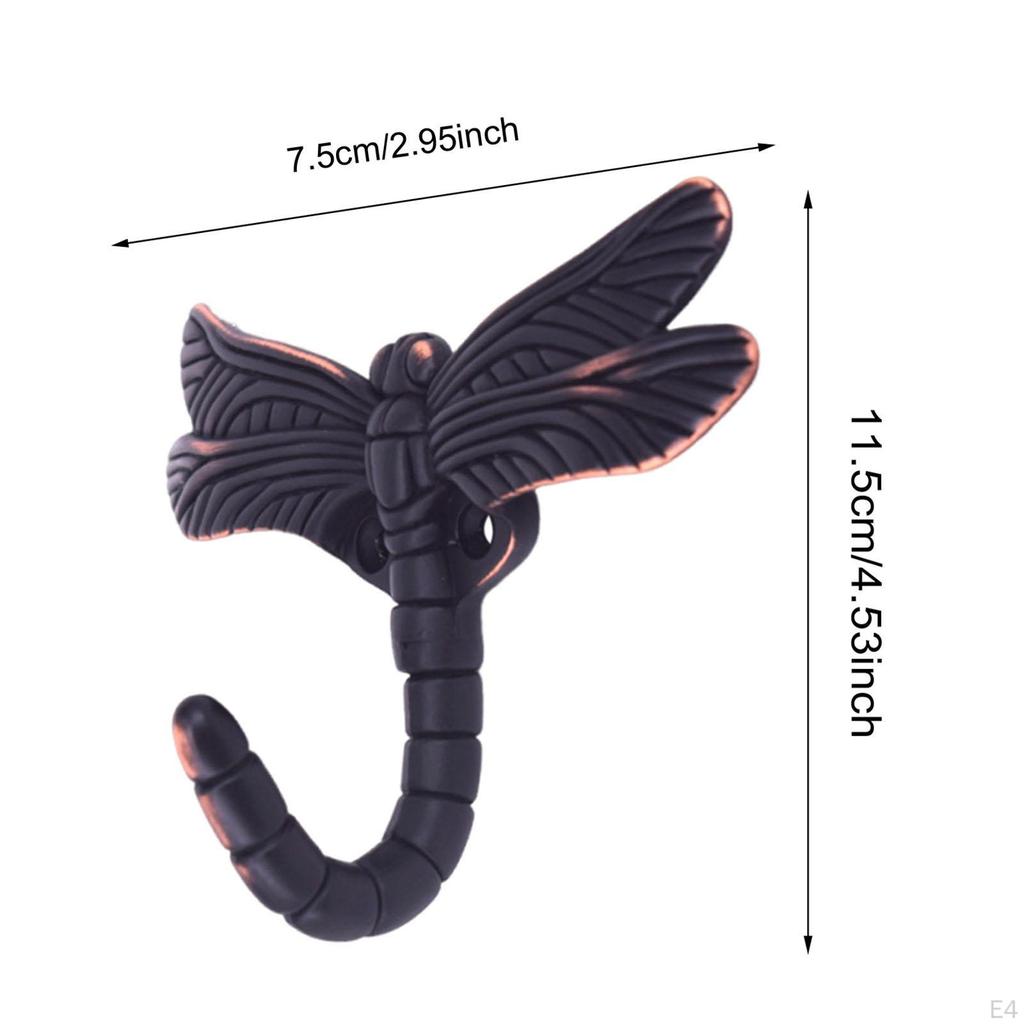 Dragonfly Hook Coat Brass Decorative Home Organisation Vintage Hardware Utility for Keys
