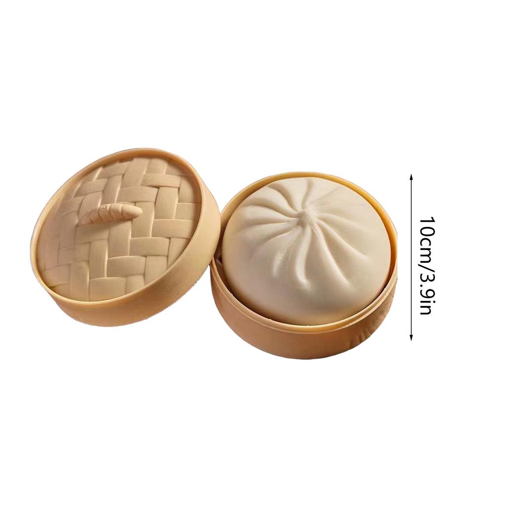2027Giant Mystery Dumpling Squishy Soft Stretchy Bun With Food Steamer Design Pinchable Fingertip Fun Play And Squishy Lovers