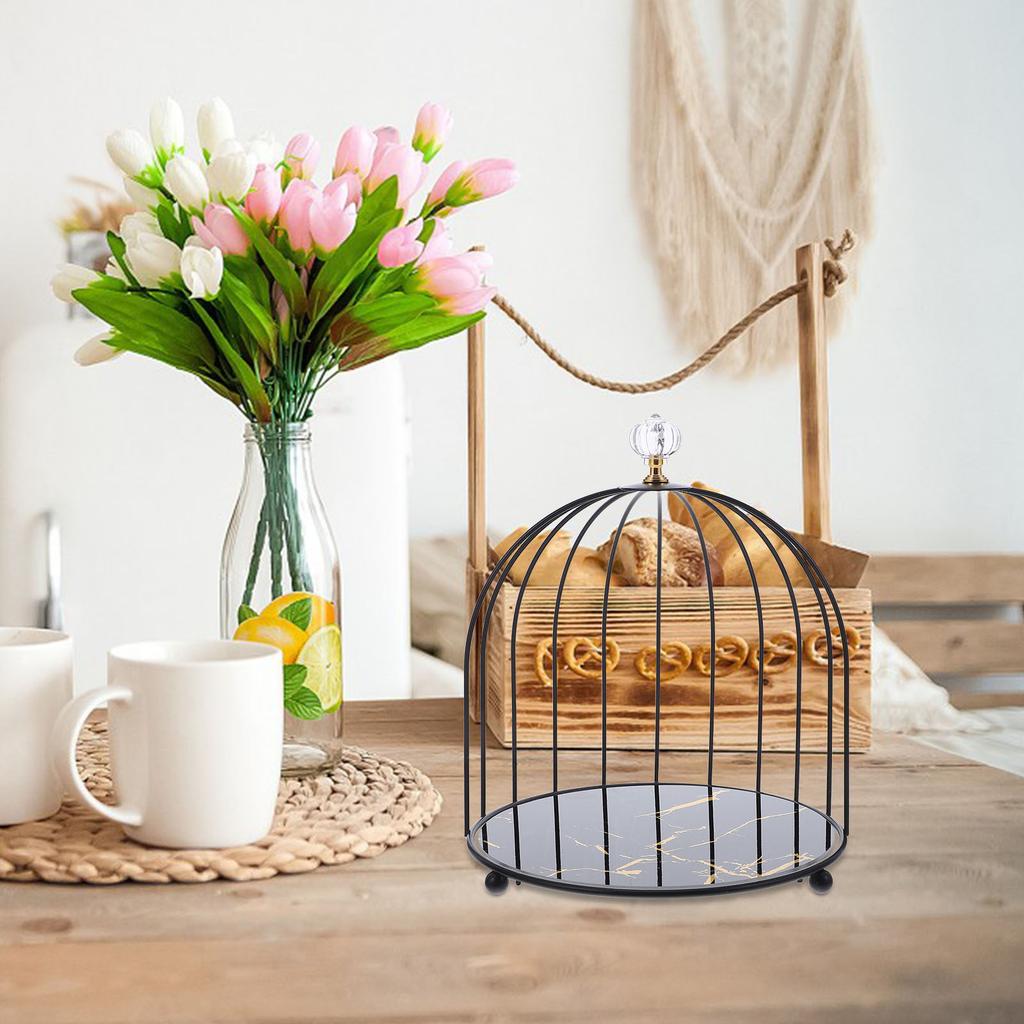 Sturdy Metal Cake Stand Bowl Birdcage Design Dessert Table Centerpiece Cupcake Tower Pastry Stand Fruit Display Rack Farmhouse