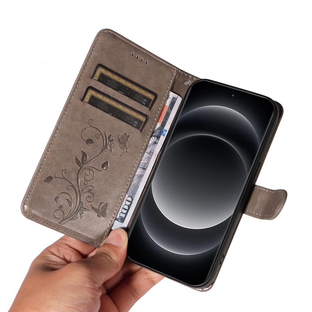 For Xiaomi 14 Ultra PU Leather Cases Flower Pattern Wallet Stand Phone Cover with Strap