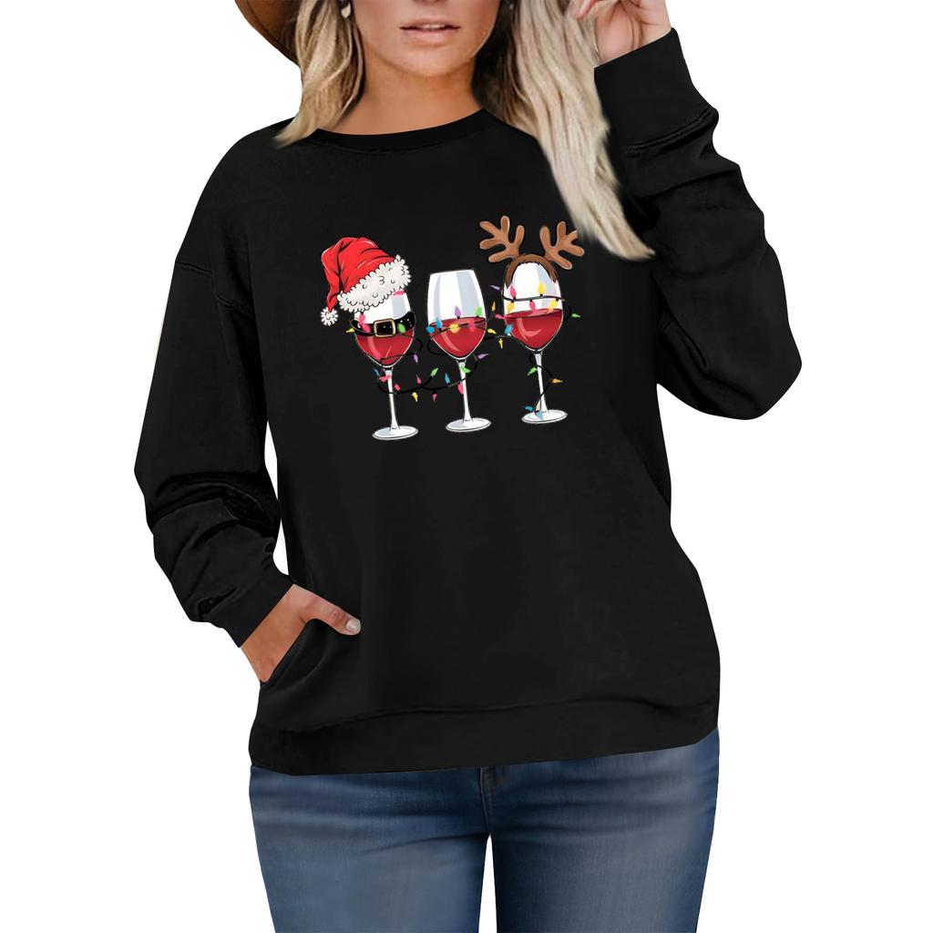 Women's Fashionable Casual Plus-Size Long Sleeve Pullover Printed Sweatshirt