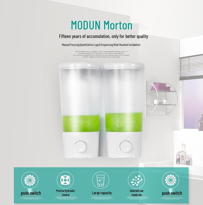 Wall-Mounted Leak-Proof Soap Dispenser for Hotels and Guest Houses - Single Head Shower Gel and Hand Sanitizer Holder