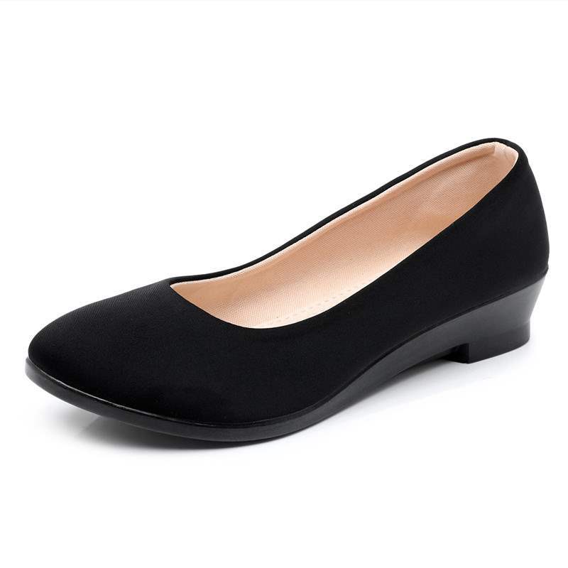 Cloth shoes flat single shoes soft sole work shoes black hotel shoes overalls dancing mother shoes