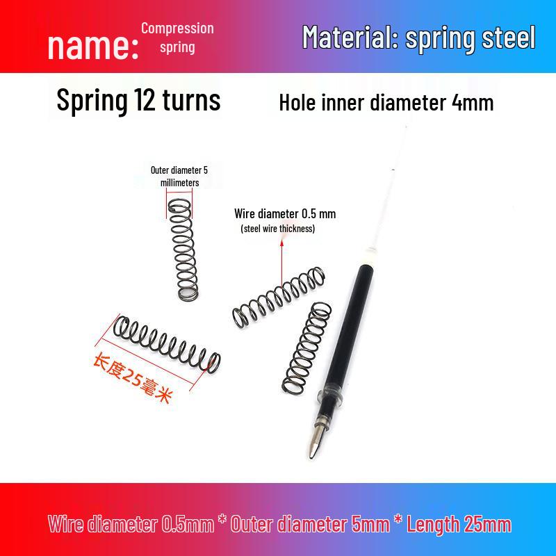 0.5mm Diameter Spring Steel Compression Spring for Precision Experiments and Miniature Helmet