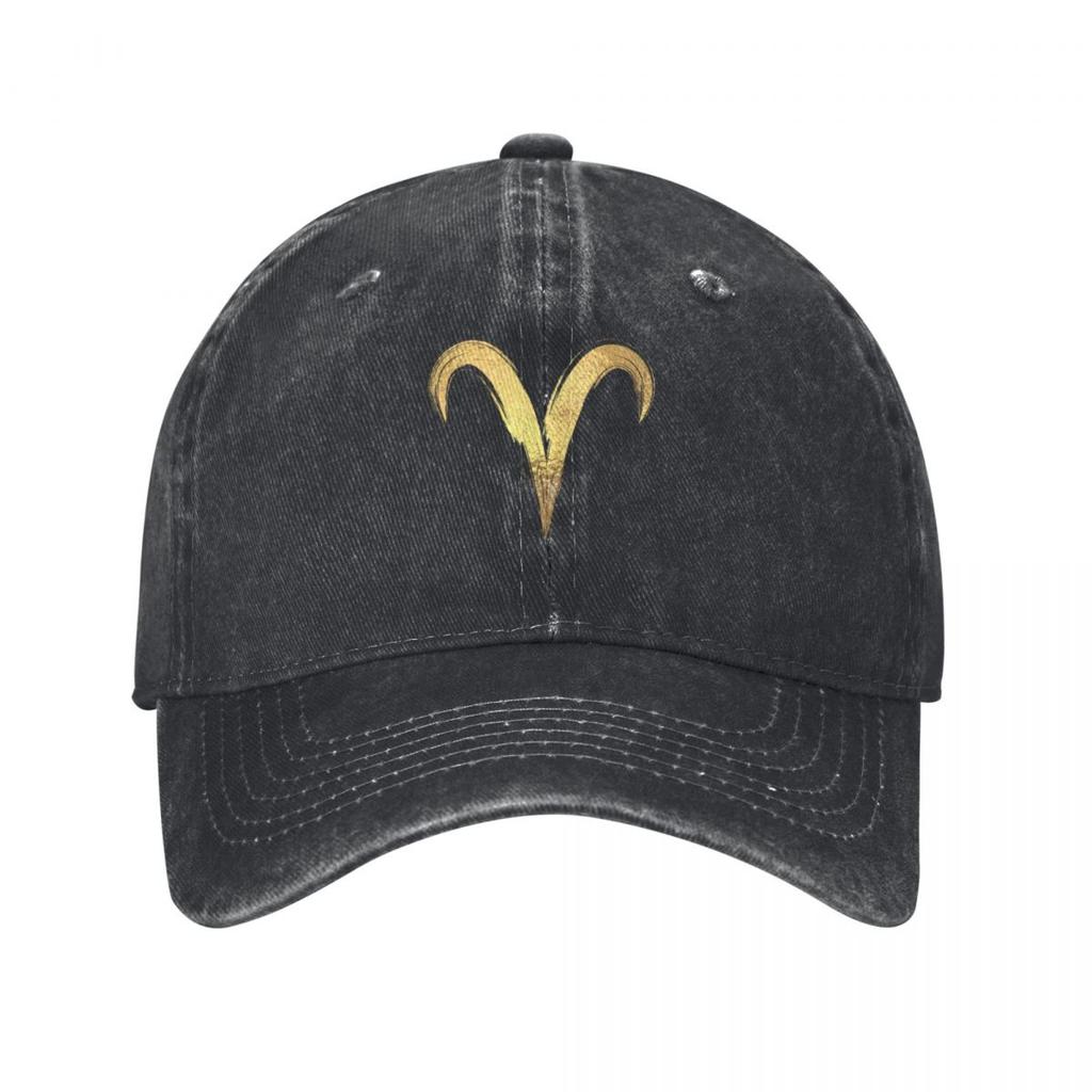 Aries Zodiac sign in GoldCap Baseball Cap designer cap Ball Cap Anime Sun Womens Beach Outlet Unisexs
