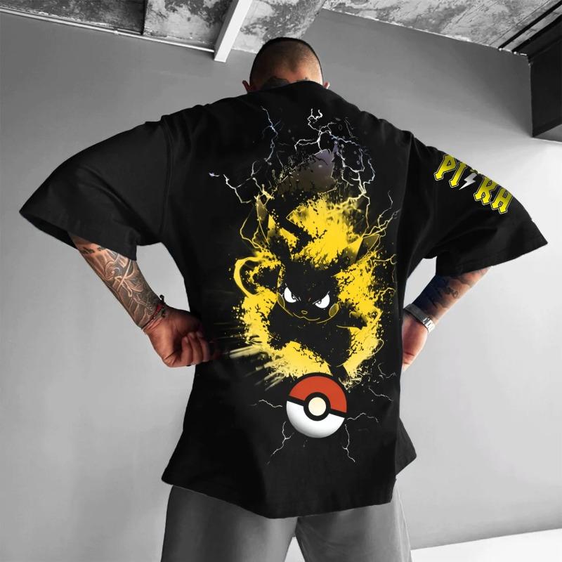 Pikachu Peripheral Printing Original T-Shirt Short Sleeve New Men's and Women's Summer Harajuku Loose Casual Top