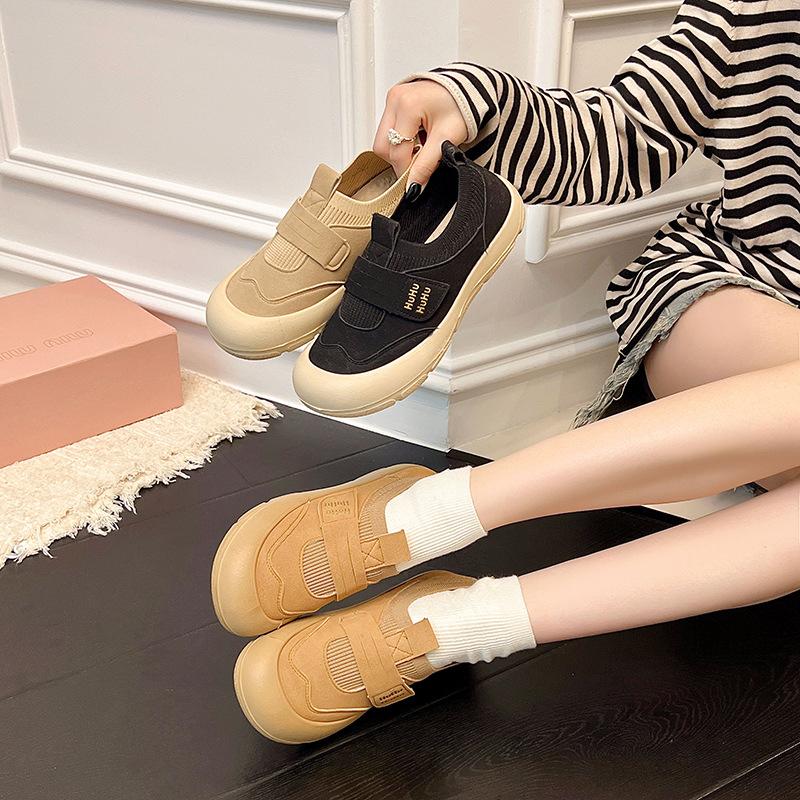 Sommer neue lässige Ein-Pedal-Klettverschluss Mesh atmungsaktive Mode leichte dünne weichsohlige Damen Freizeit Sportschuhe