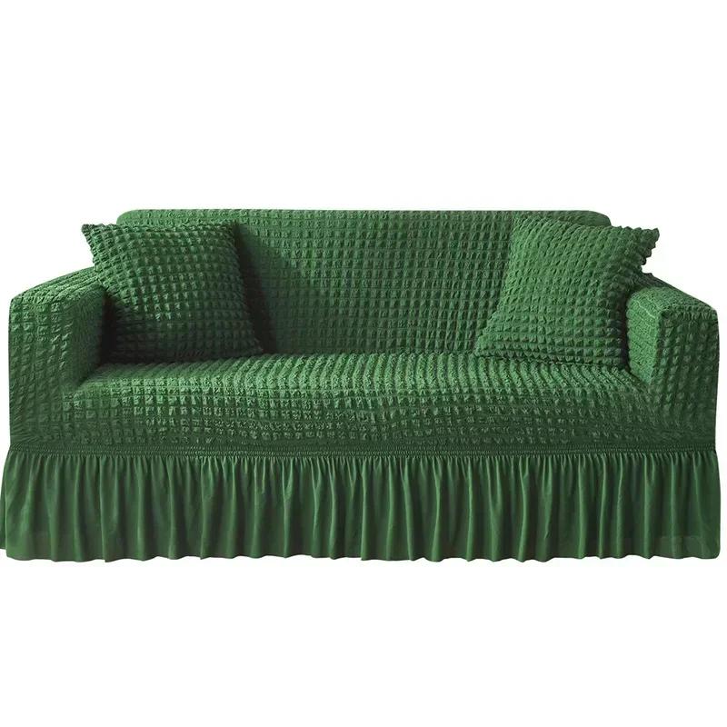 1/2/3/4 Seater Seersucker Sofa Slipcover High Stretch Couch Cover Thick Corner Sofa Protector Elastic Corner Couch Covers