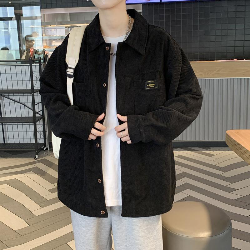 2025 Spring Japanese Corduroy Jacket Jacket Men's Trend Retro Outerwear Shirt Couple Versatile Tooling