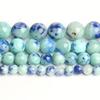 1 Stück 6 mm 8 mm 10 mm 12 mm runder blauer und grüner persischer Jadestein lose Distanzperlen für Schmuck, handgefertigt, Diy-Armband