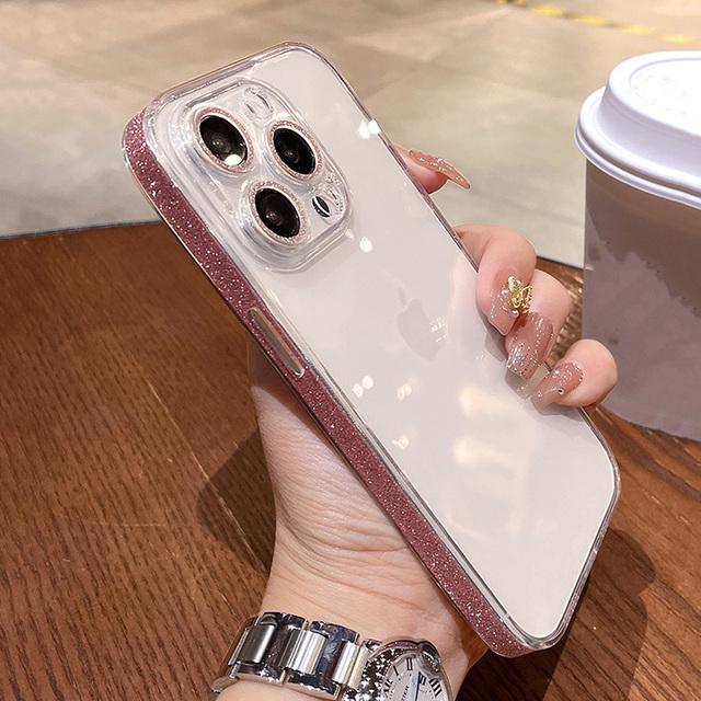 

Роскошный блестящий прозрачный стеклянный защитный чехол для телефона для Iphone 14 13 12 11 Pro Max 14 Plus Блестящий жесткий чехол-бампер Hd For iPhone 13Pro Max