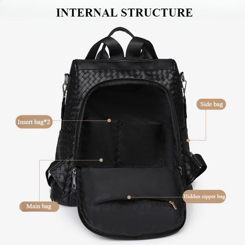 Trendy Nylon Woven Women's Backpack 2024 New Casual Outdoor Ladies Travel Bag Lightweight High Capacity Travel Shopping Shoulders Bag Girl Friend Gift