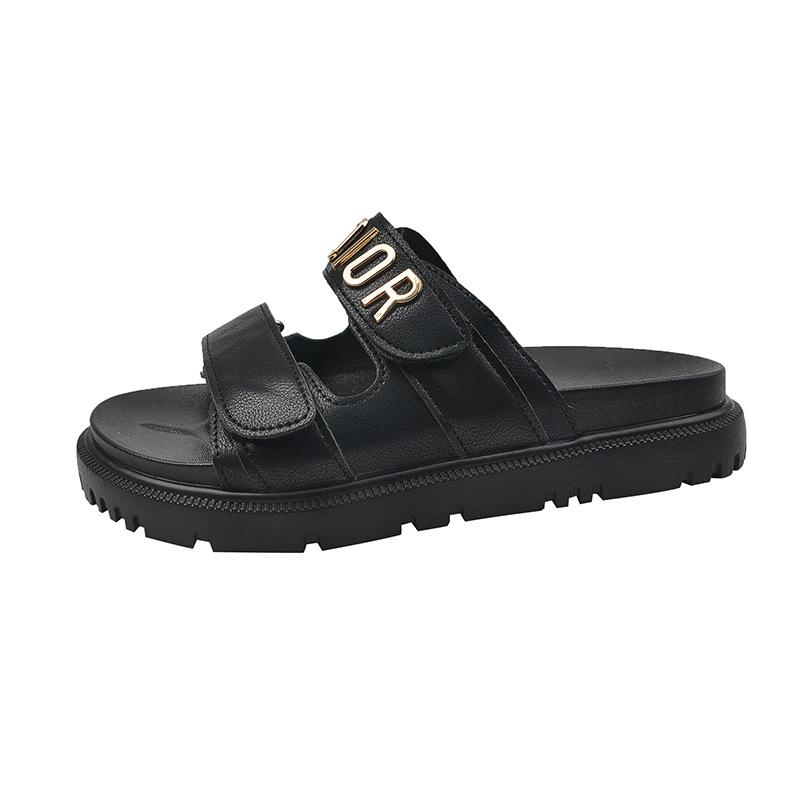 Trendy Brand Platform Sandals Women's 2025 Summer New Platform Velcro Sandals Summer Casual Versatile Slippers