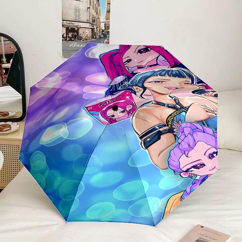 Kpop cartoon Umbrella 8-Frame for Travel, camping, Casual Lightweight Portable Umbrella, Essential for every family Holidays Gift