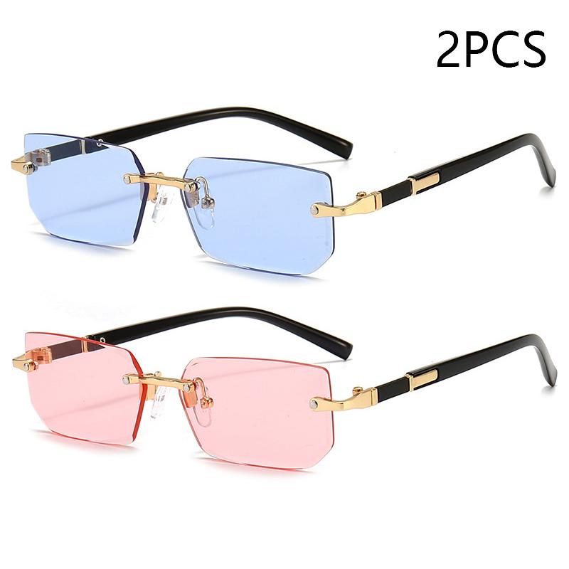 New Rimless Fashion Sunglasses Personality Jelly Shades Men And Womean Sunglasses