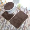 Solid Color Shaggy Bathroom Mat Set 50x80cm