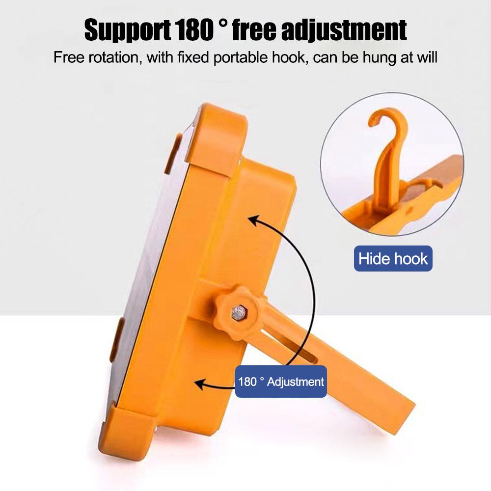 Portable Solar Searchlight USB LED Work Repair Lamp Red/Blue Flashing Emergency Night Market Light Outdoor Spotlight Tent Light