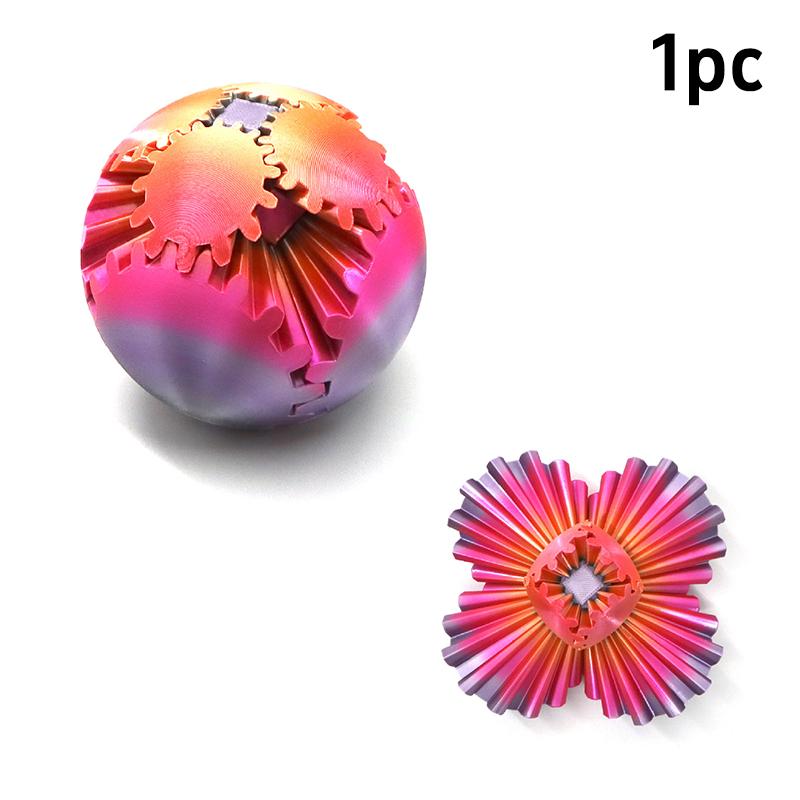 3D Printed Gradient Gear Ball Spin Ball Decompression Gear Ball Fingertip Relieve Anxiety Rotating Toy Home Decoration Ball Gift 6CM