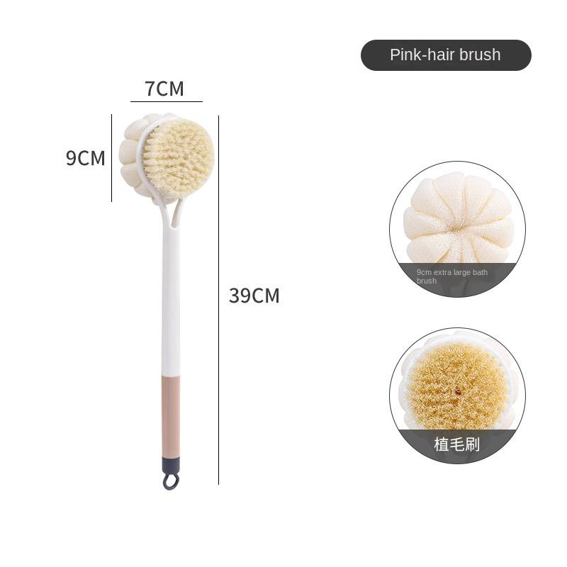 Double-sided Bath Brush Long Handle Shower Brush Body Exfoliating Massage Brush Back Scrubber Bathing Tools Bathroom Supplies