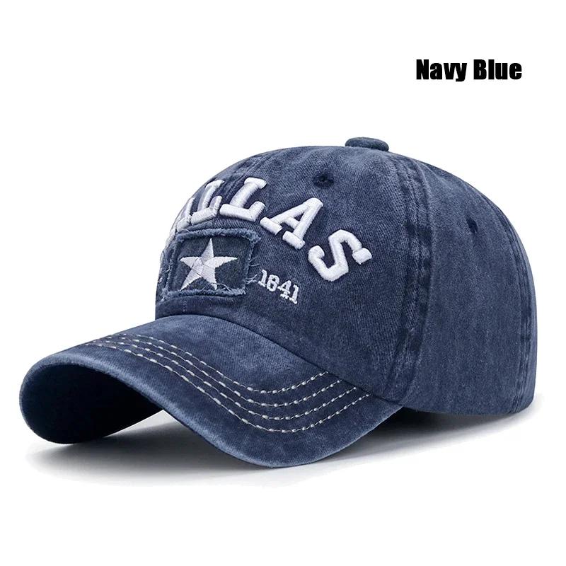 

4 Colors Unisex DALLAS 3D Embroidered Baseball Cap Snapback Caps Sun Hats Dad Hats темно-синього кольору