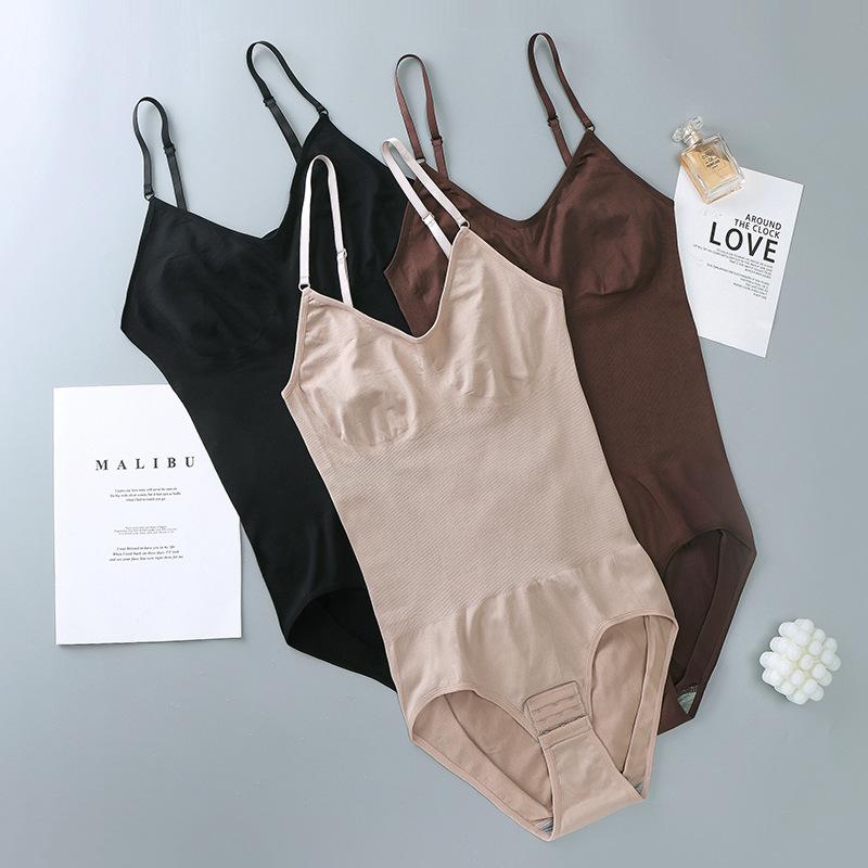 Large size seamless body suit, hip lift corset, triangular breasted open gear sling, belly shapewear