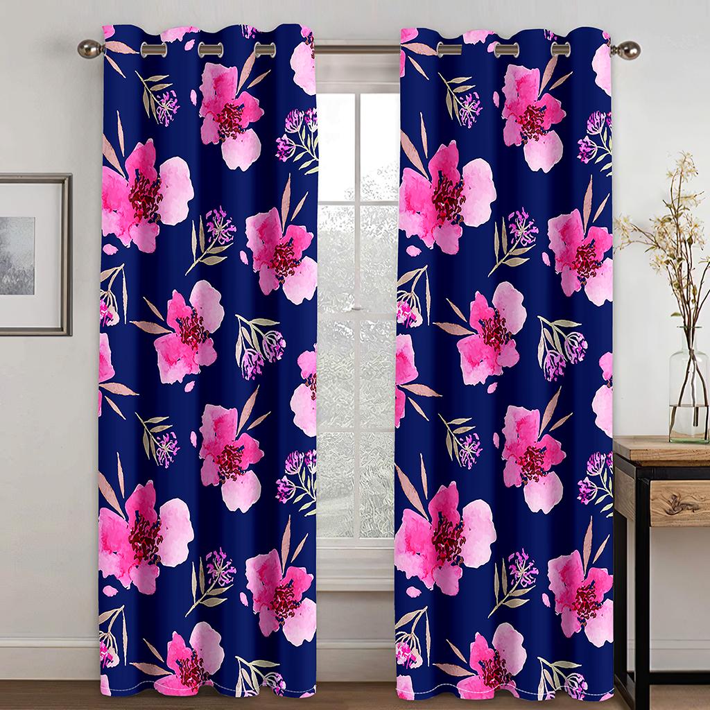 Luxury Red Rose Flower Sunshade Vintage Window Curtains For Living Room Bedroom Bathroom Kicthen Door Home Decor On Sale 2Pieces