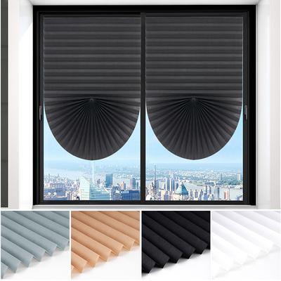 Premium Simple Adhesive Window Shades Non-woven Fabric Pleated Zebra Blinds Roller Room Blackout Curtain For Bedroom Living Room Balcony