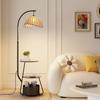 Chinese-Style Decorative Floor Lamp with Integrated Storage for Living Room or Bedroom
