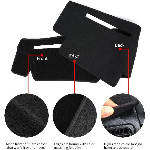 Dashboard Cover Dash Cover Mat Pad  Fit For Nissan Pathfinder D21 Hardbody Pickup Truck 1986 1987 1988 1989 1990 1991 1992 1993 (Black)