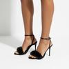 Sexy Black Fur Sandals Women Fluffy High Heels Stiletto Ankle Strap Open Toe Summer Party Shoes Ladies Nightclub Dress Pumps