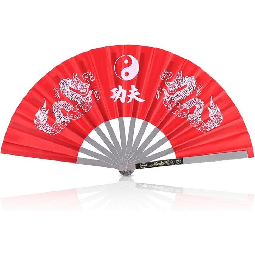 Chinese Kung Fu Tai Chi Fan Martial Arts Dance Folding Fan Stainless Steel Written Kung Fu Fan