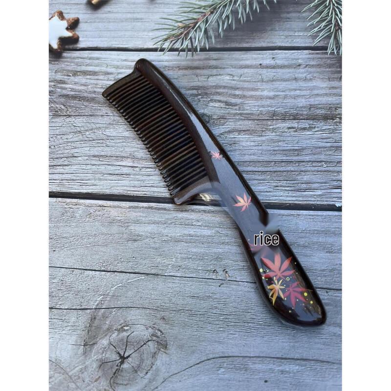 Tan Mujiang Kingwood Inlaid Comb Gift Set