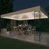 Gazebo with LED String Lights 3x4 M Cream Fabric