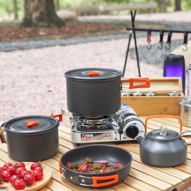 Portable Camping Cookware Set for 4-5 People - Multifunctional Outdoor Picnic Kit