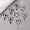 Trend Cross Black Heart Shaped Pendant Earrings Set  Luxury Quality Jewelry Birthday Gift