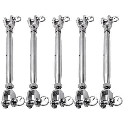 5Pcs Marine Stainless Steel Jaw and Jaw Turnbuckles Cable Tension Controllers For Steel Wire Industrial Rigging Systems