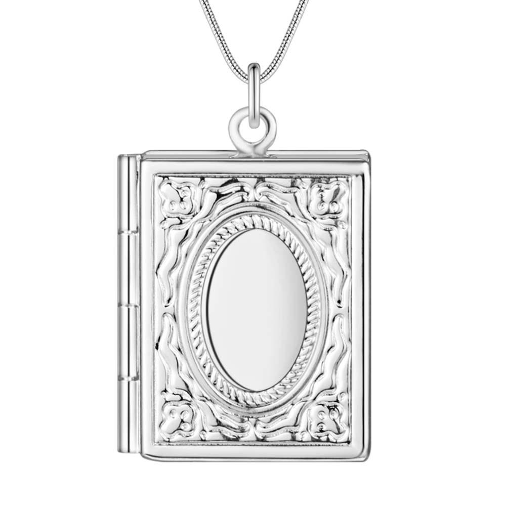 Wholesale 925 Sterling Silver Necklace Pendant Photo Frame For Women Luxury Fashion Wedding Engagement Jewelry Party